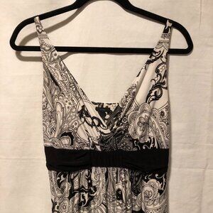 Soma Intimates Sleeveless Maxi Lounge Dress Black And White Paisley Size S Long